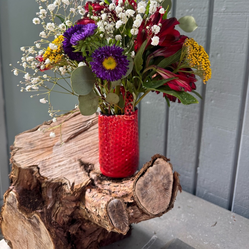 Hand made clay ceramic vases